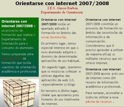 ORIENTARSE  CON  INTERNET NO IES GARCÍA BARBÓN 2007/2008